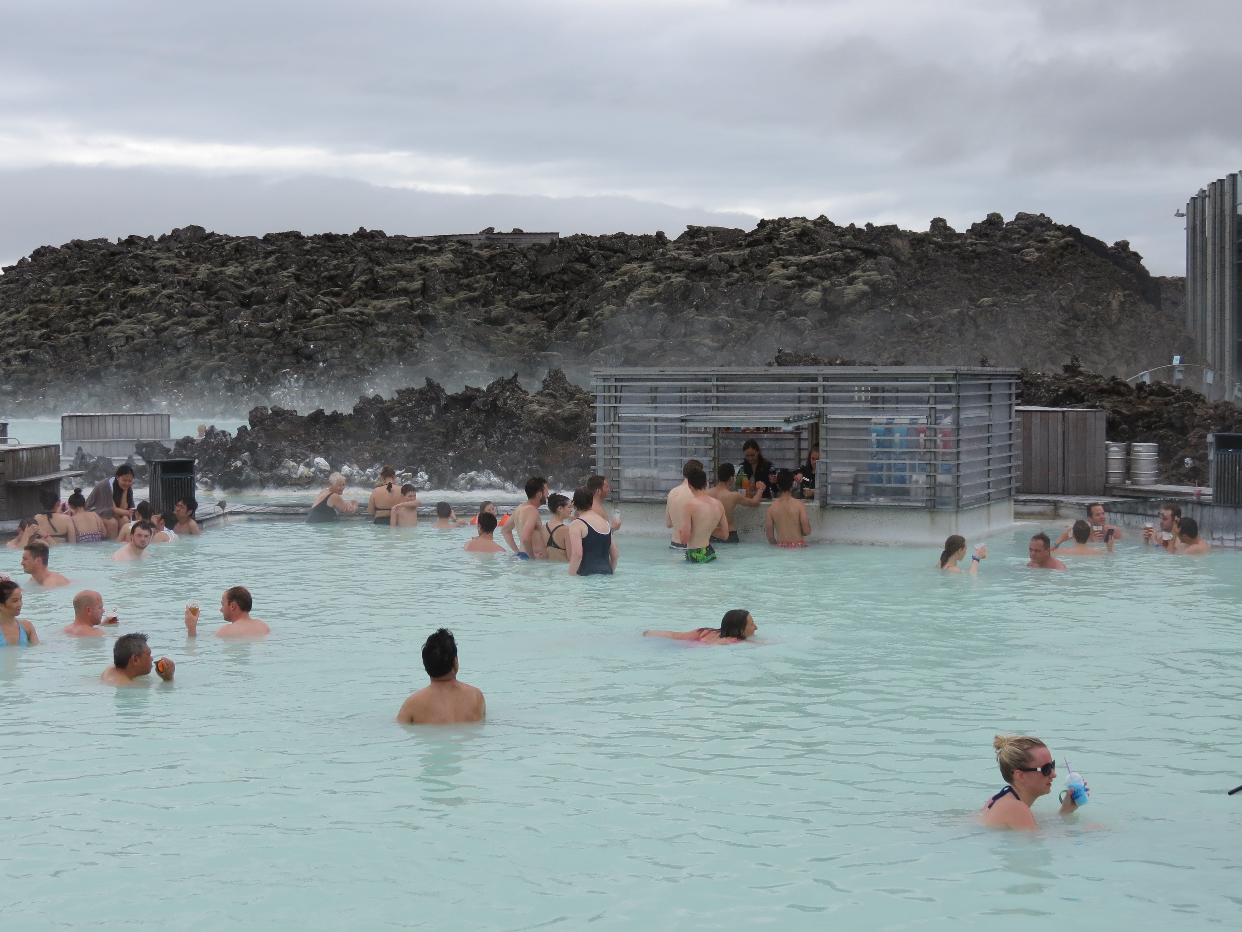 Blue lagoon swim-up bar