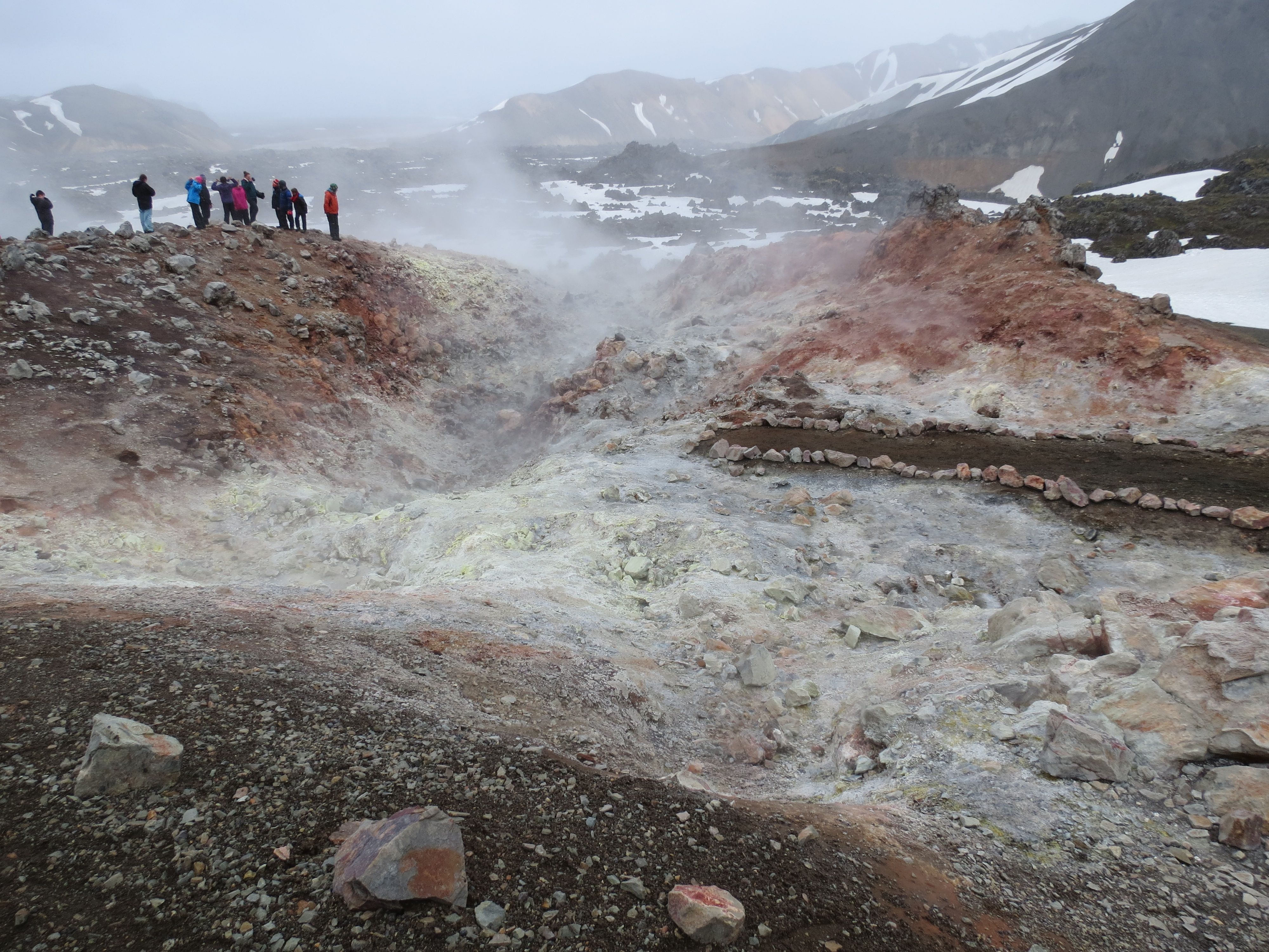 Fumaroles with sulfur deposition