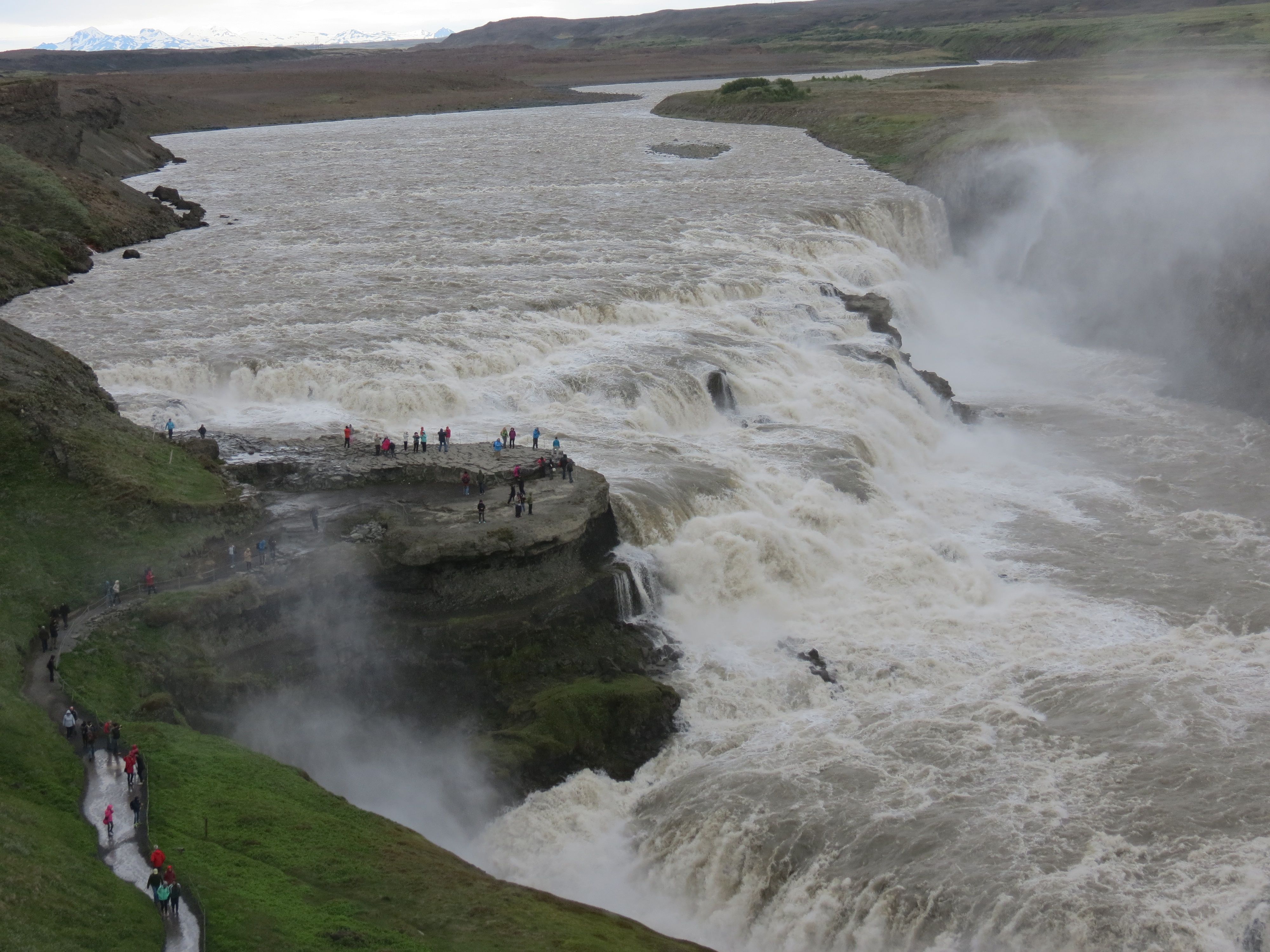 Gulfoss falls from the top