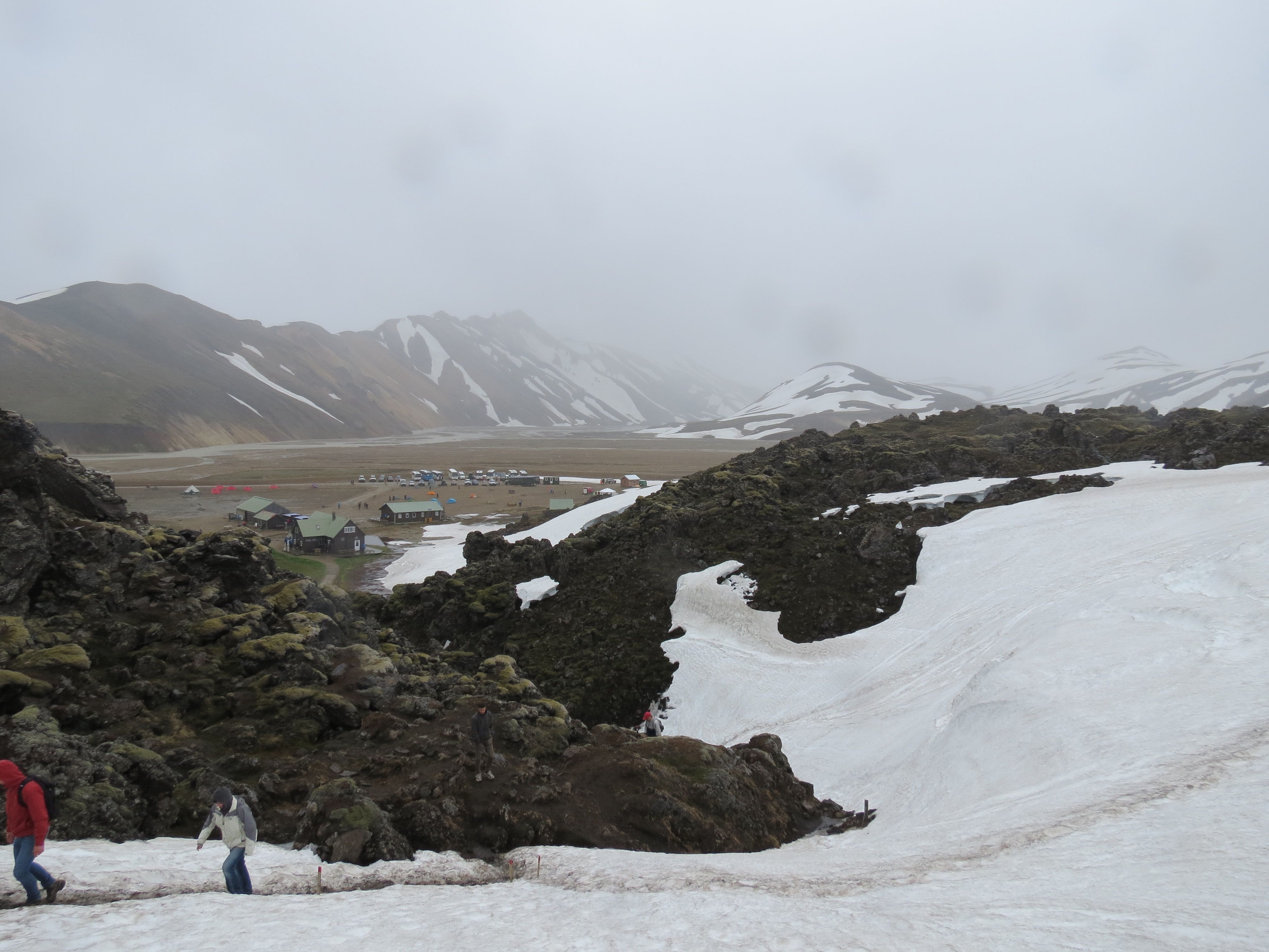 Mountains and snow at Landmannalaugar