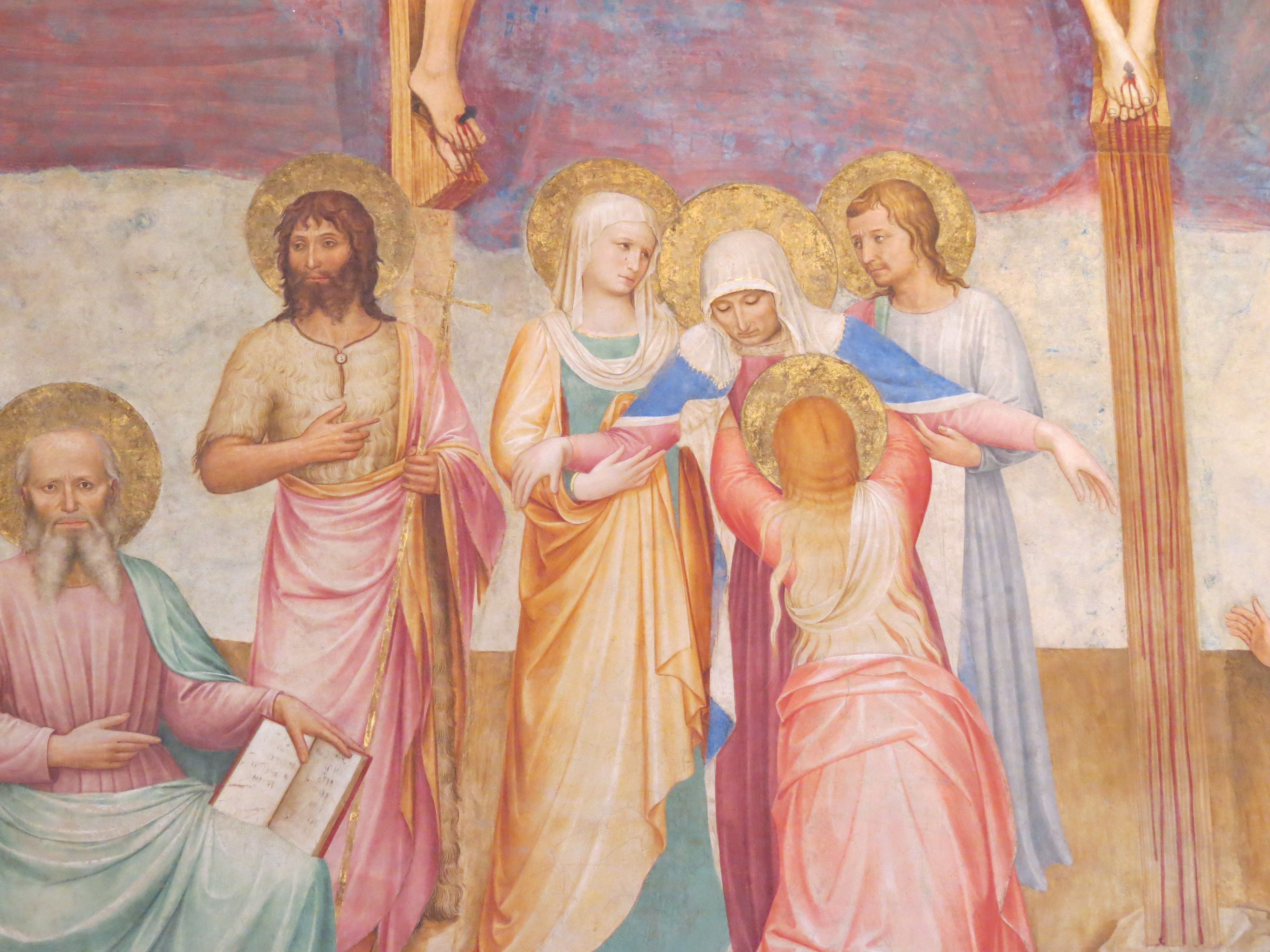 Mary fainting at the crucifixion