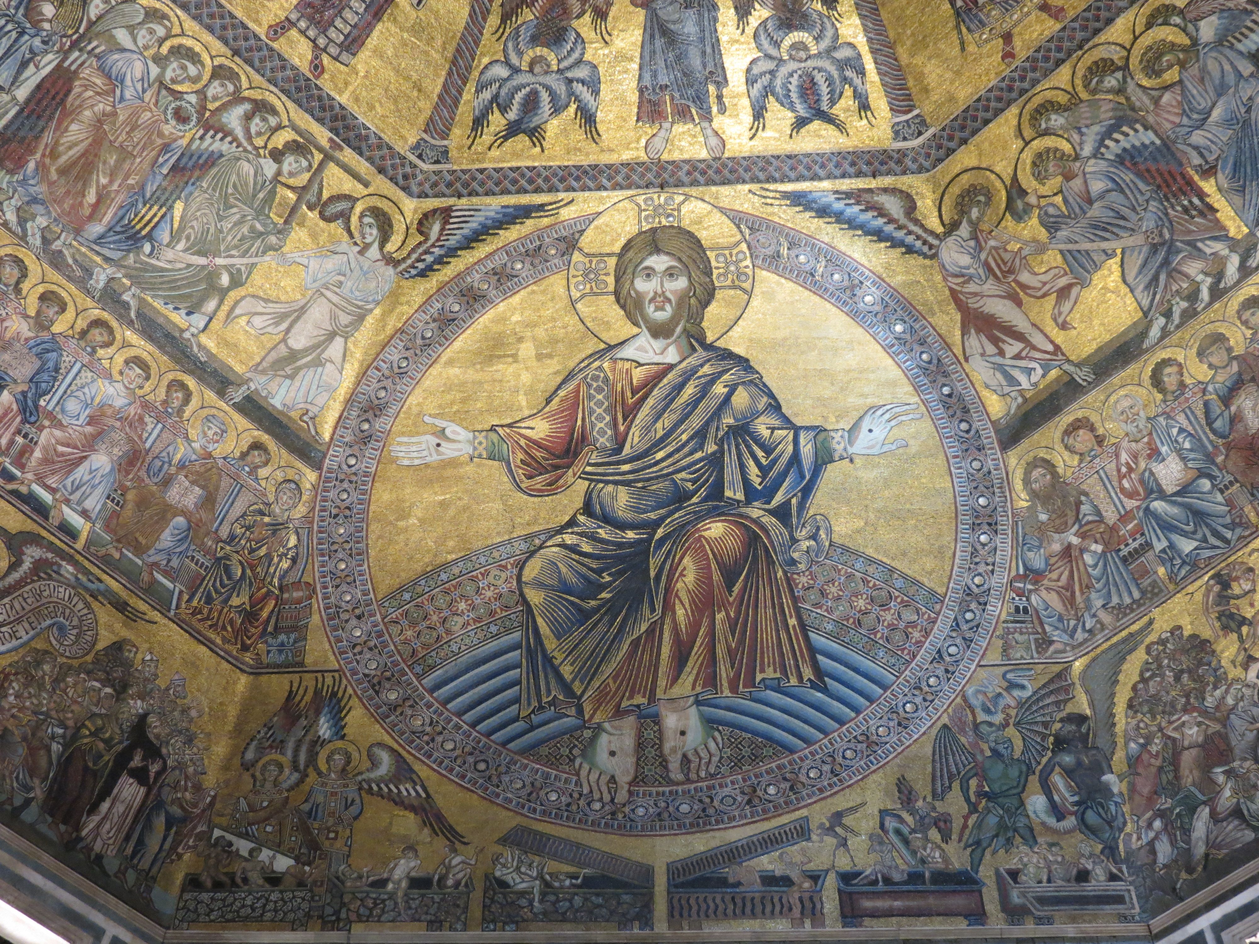 Christ with thumbs up and down